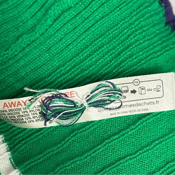 Anthropoligie NWT Daily Practice Green/Navy Striped Dress, Size Medium Petite - Picture 15 of 15